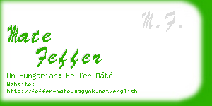 mate feffer business card